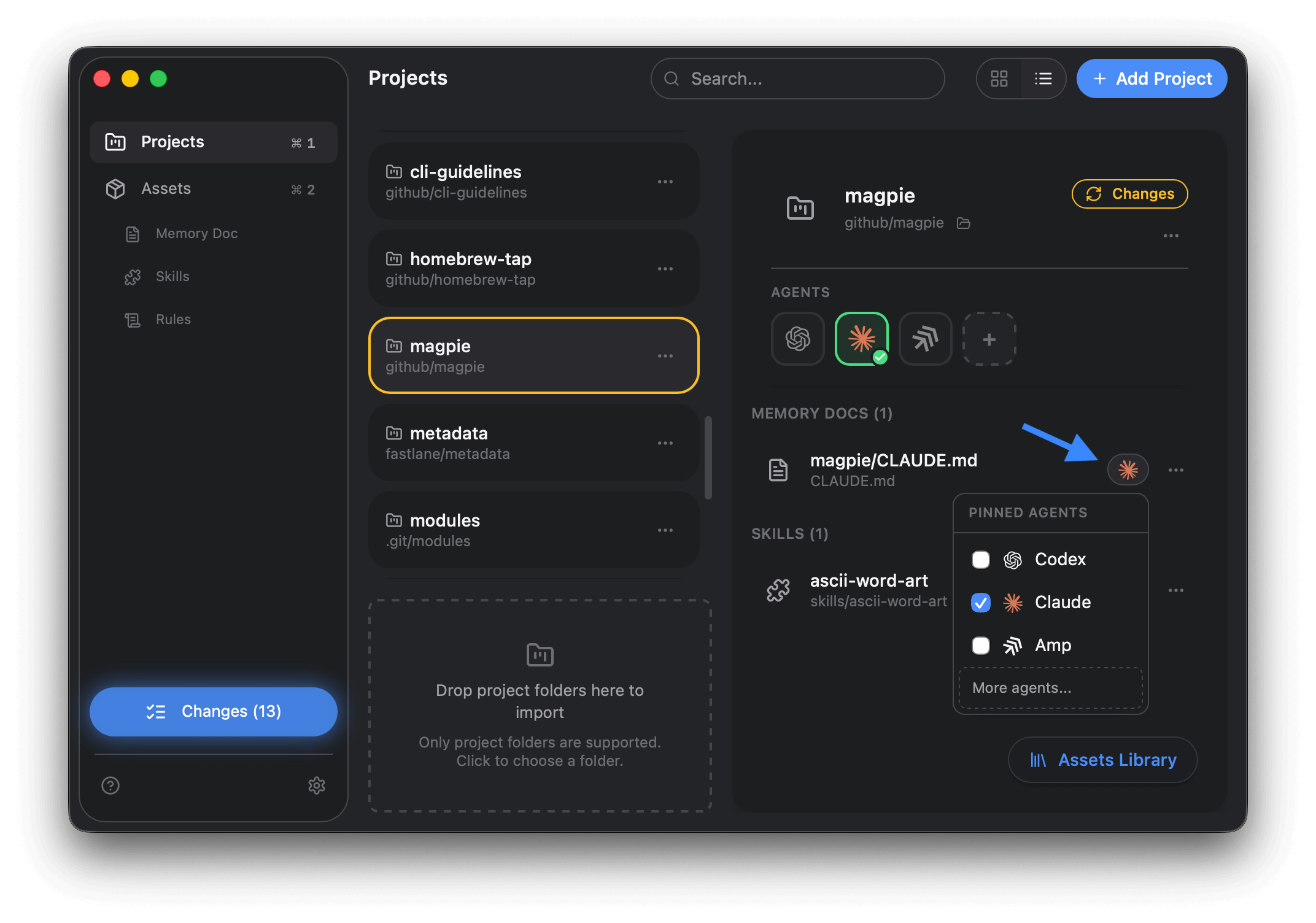 Pick agents for a specific asset