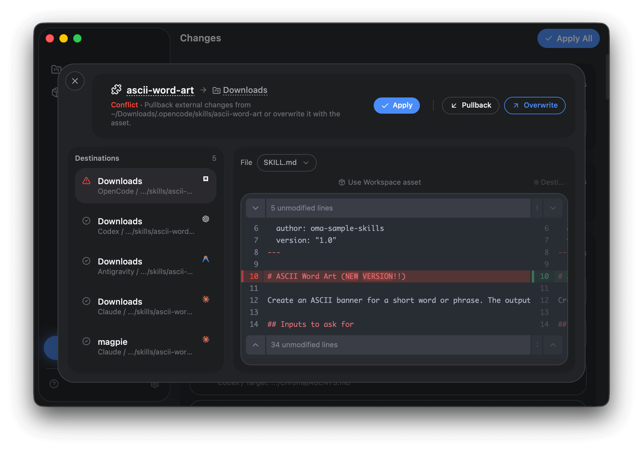 Preview overwrite resolution