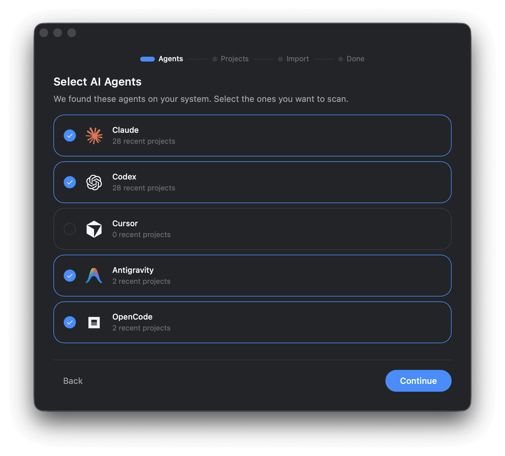 Choose your agents and uncover the prompts you've been building all along